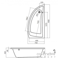 Передня панель для ванни Cersanit Nano 140