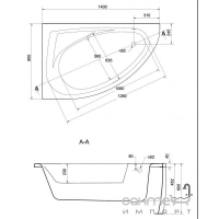 Передня панель для акрилової ванни Cersanit Olimpia 140 лівостороння