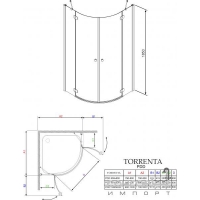 Душова кабіна Radaway Torrenta PDD 80 31610-01-01N (хром/прозоре)