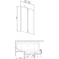 Шторка для ванны Radaway Torrenta PND 201202-105NR правая (хром/графит)