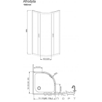 Душова кабіна Radaway Design Afrodita 30102-01-01 NA (хром/прозоре)