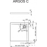 Душевой поддон Radaway Argos C 80 (4AC88-01)