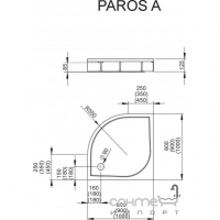 Душевой поддон Radaway Paros A 800 (MBA8080-03-1)