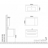 Комплект мебели для ванной комнаты CRW GYB01