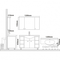 Комплект мебели для ванной комнаты CRW GSP04 (бордовый)