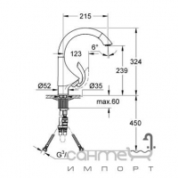 Змішувач одноважільний для мийки GROHE K4 33786SD0