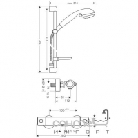 Душевой гарнитур Hansgrohe Croma Ecostat Combi 27063000