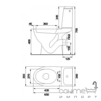Компакт Cersanit Eko E011 із дюропластиковим сидінням мікроліфт