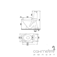 Компакт Cersanit Eko E020 вертикальный слив с дюроп. сиденьем микролифт