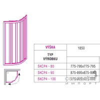 Душевой уголок Ravak Supernova SKCP4-90 сатин/rain 31170U0041