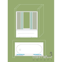Душова шторка для ванної Artemis Ніобе 170 (полістирол)