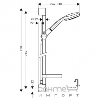 Душовий гарнітур Hansgrohe Croma 100 Vario EcoSmart/UnicaC 27653000