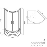 Душовий куточок з піддоном AM.PM Sense Deep, W75E-222A090WT