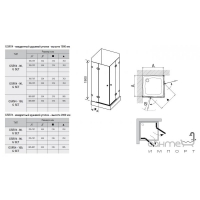 Душовий куточок Ravak GlassLine GSRV4-80 Matrix з фурнітурою G SET хром/matrix