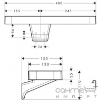 Полочка, 400 мм, для настенного монтажа Axor Bouroullec 42670400