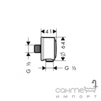 Подсоединение для душевого шланга Axor Montreux Fixfit 16884000