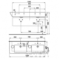 Раковина накладная двойная Laufen Alessi dot 1490.5 109