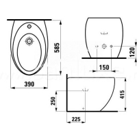 Биде напольное, с одним отверстием для смесителя Laufen Alessi one 3297.1 304 (матовый)