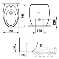 Биде напольное, с одним отверстием для смесителя Laufen Alessi one 3297.1 304 (матовый)