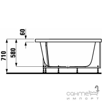 Панель правостороння для ванної кімнати Laufen Mimo 9355.5 (1400x710mm)