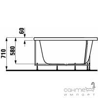 Панель для ванной, левосторонняя Laufen Mimo 9355.6 (1400x710mm)
