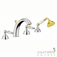 Змішувач для ванни на 4 отвори, хром-золото Webert Alexandra AL730101.017