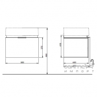 Шкафчик и прямоугольный умывальник 50см Kolo Twins L59025 белый/дуб arava