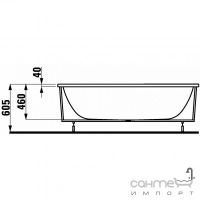 Ванна встроенная, левосторонняя угловая,на каркасе Laufen Form 23367.1