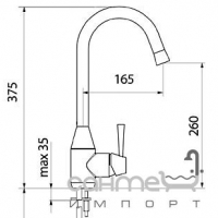 Смеситель для кухни, черный гранит Webert Conic CN920301.175