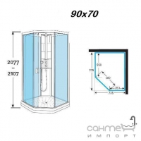 Душова кабіна IDO Showerama 9-5 90x70