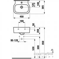 Мини-раковина Laufen Palomba 1080.1