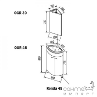 Колекція меблів для ванної кімнати Kolpa-San Ronda 48 OGR 30 + OUR 48