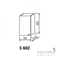 Шкаф-тумба (навесная) с дверцей Kolpa-San Sanja S 602