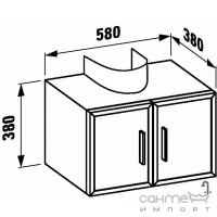 Шкафчик под раковину, корпус под алюминий Laufen Case 4.7093.3