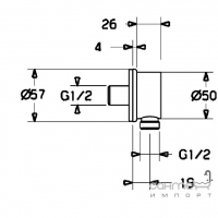 Подсоединение для душевого шланга HANSA Hansaviva 44250000 