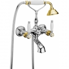 Змішувач для ванни з душовим гарнітуром, хром-золото Webert Dorian DO720201.017