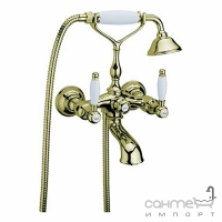 Змішувач для ванни з душовим гарнітуром, золото Webert Dorian DO720201.010