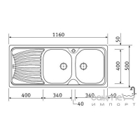 Кухонна мийка Franke Onda ONX 621 101.0022.891 крило зліва крило зліва