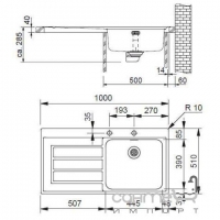 Кухонная мойка Franke Epos EOX 611 101.0151.094 крыло справа