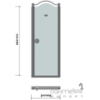 Душові двері із золотим профілем Devit Charlestone FEN2001MR (права)