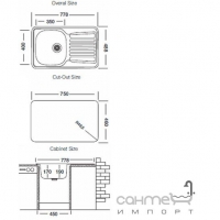 Кухонная мойка Ukinox Comfort 778.488 GT 6K L декор оборотная