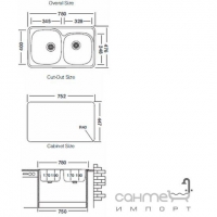 Кухонная мойка Ukinox Comfort 780.476 20 GT 6K L декор