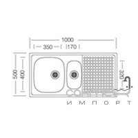 Кухонна мийка Ukinox Ice 1000.500 15 GT 8K L н/с декор оборотна