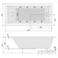 Панель L-типу для ванни PoolSpa Windsor 180 PWOAW..OWL00000 права