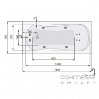 Панель L-типу для ванни PoolSpa Muza 150x70 PWOHE..OWL00000 ліва