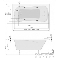 Панель L-типу для ванни PoolSpa Muza 140x75 PWOKH..OWL00000 права