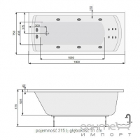 Панель L-типа для ванны PoolSpa Linea XL 160 PWO4F..OWL00000 правая