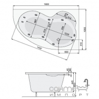 Панель для ванни PoolSpa Mistral 160 ліва