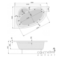 Панель для ванни PoolSpa Klio Asym 150 PWOFF..OP000000 права