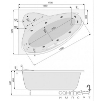 Панель для ванни PoolSpa Europa 170 ліва